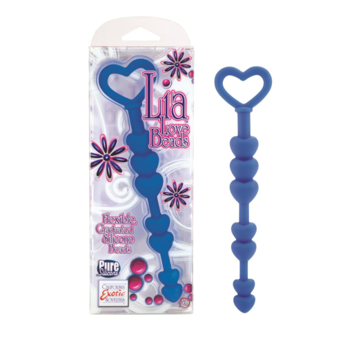 Синие анальные бусы LIA LOVE BEADS - 17,8 см. - 0