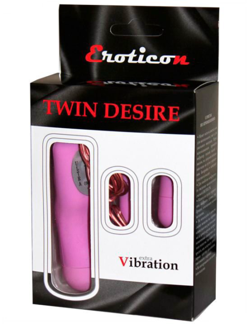 Два розовых виброяйца Twin Desire с пультом - 2