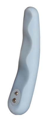 Голубой вибратор IROHA MINAMO с волнами на стволе - 17,5 см. - 4