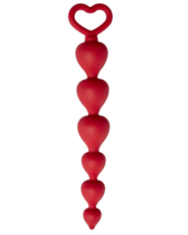 Бордовая анальная цепочка Heart Ray - 17,5 см. - 0