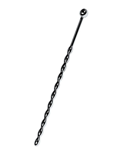 Серебристый длинный уретральный плаг-косичка TOYFA Metal - 15,7 см. - 0