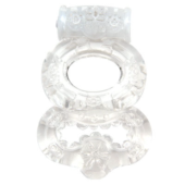 Прозрачное эрекционное кольцо с вибрацией Climax Gems Crystal Ring - 0