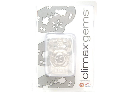 Прозрачное эрекционное кольцо с вибрацией Climax Gems Crystal Ring - 1