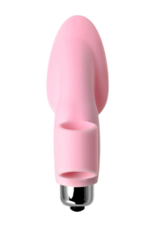 Нежно-розовая вибронасадка на палец JOS TWITY - 10,2 см. - 3