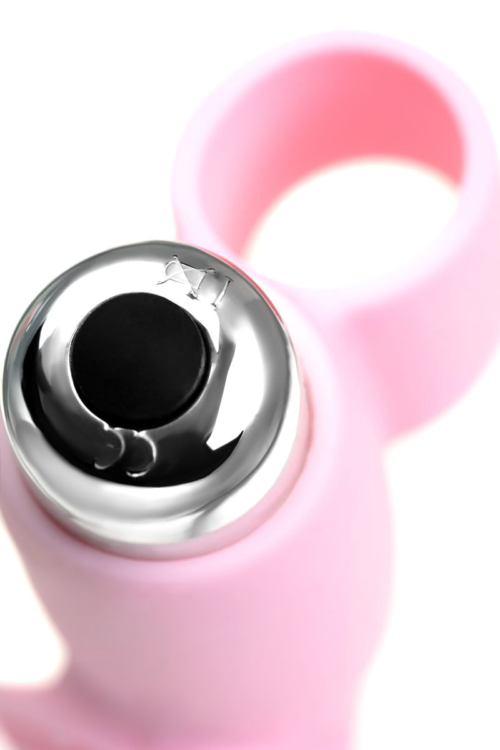 Нежно-розовая вибронасадка на палец JOS TWITY - 10,2 см. - 9
