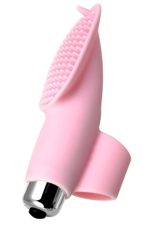 Нежно-розовая вибронасадка на палец JOS TWITY - 10,2 см. - 0