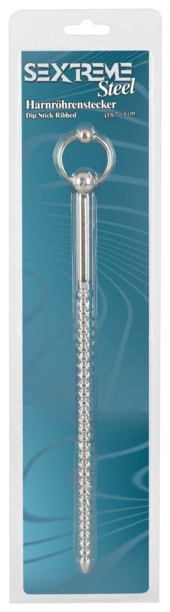 Винтовой уретральный зонд Sextreme Dip Stick Ribbed - 27,7 см. - 3