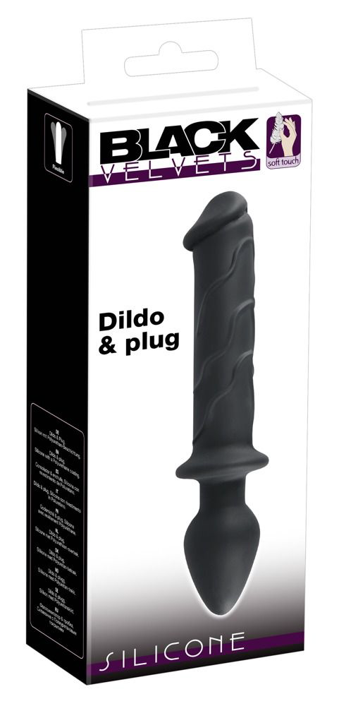 Черный двусторонний стимулятор Dildo Plug - 22,8 см. - 3