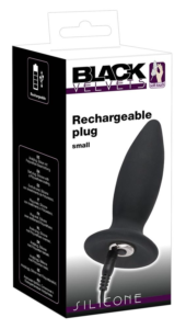 Чёрная перезаряжаемая анальная пробка Black Velvets Recharge Plug S - 11 см. - 4