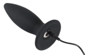 Чёрная перезаряжаемая анальная пробка Black Velvets Recharge Plug L - 14,7 см. - 2