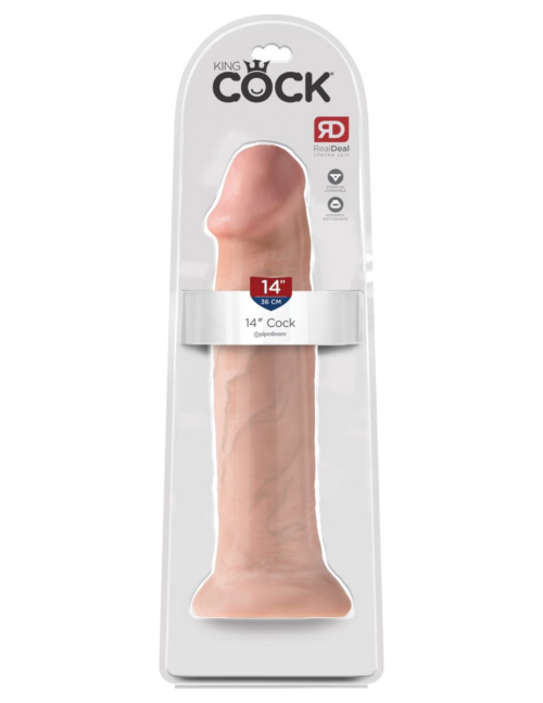 Телесный фаллоимитатор-гигант на присоске 14 Cock - 36 см. - 2