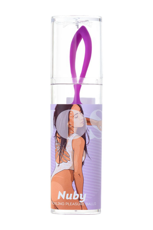 Фиолетовые вагинальные шарики с ресничками JOS NUBY - 5
