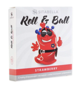 Стимулирующий презерватив-насадка Roll Ball Strawberry - 0