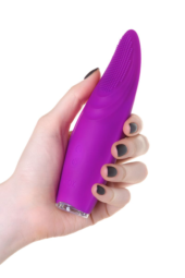 Фиолетовый клиторальный стимулятор с ресничками JOS ALICIA - 15,5 см. - 5