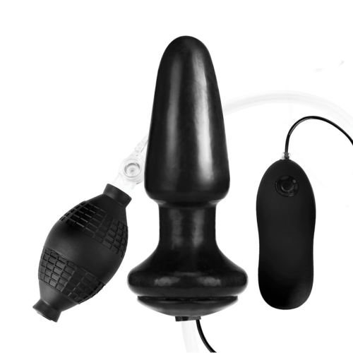Надувная вибрирующая анальная пробка Inflatable Vibrating Butt Plug - 10,2 см. - 0
