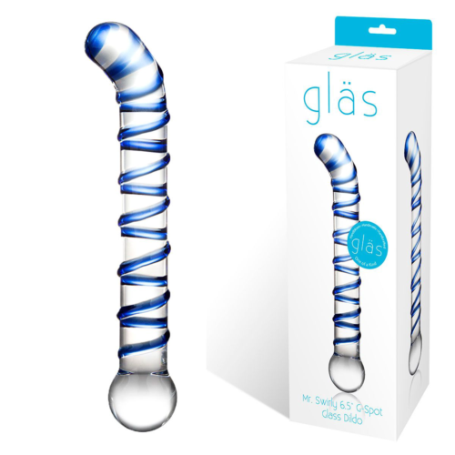 Изогнутый стеклянный фаллос G-Spot Glass Dildo - 17 см. - 1