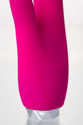Розовый вибратор с клиторальным стимулятором L EROINA - 18 см. - 9