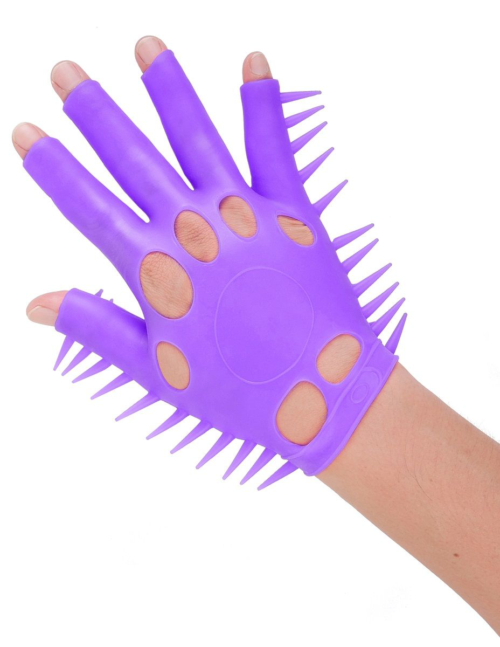 Фиолетовая перчатка для мастурбации Luv Glove - 2