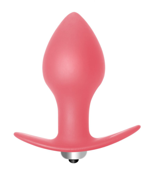 Розовая анальная вибропробка Bulb Anal Plug - 10 см. - 0