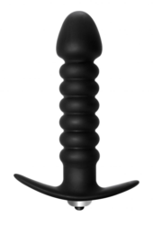 Чёрная анальная вибропробка Twisted Anal Plug - 13 см. - 0