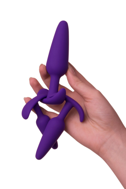 Набор из 3 фиолетовых анальных втулок A-toys - 7