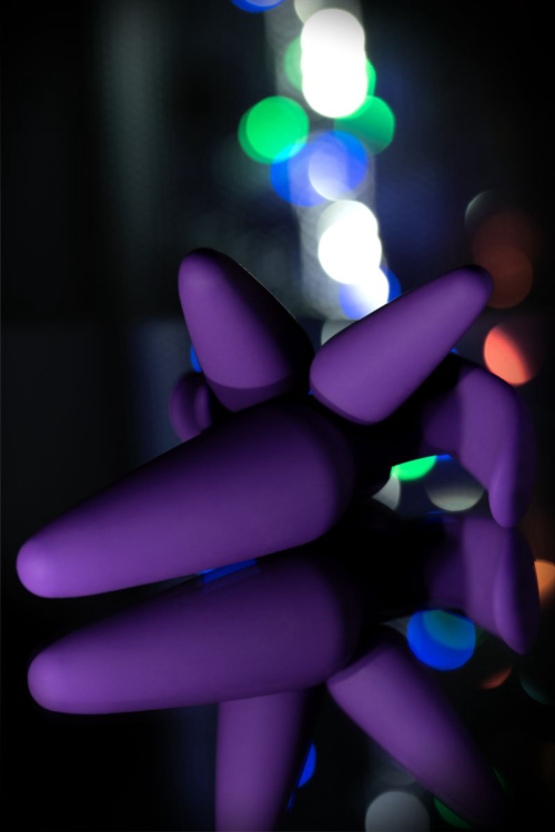 Набор из 3 фиолетовых анальных втулок A-toys - 12