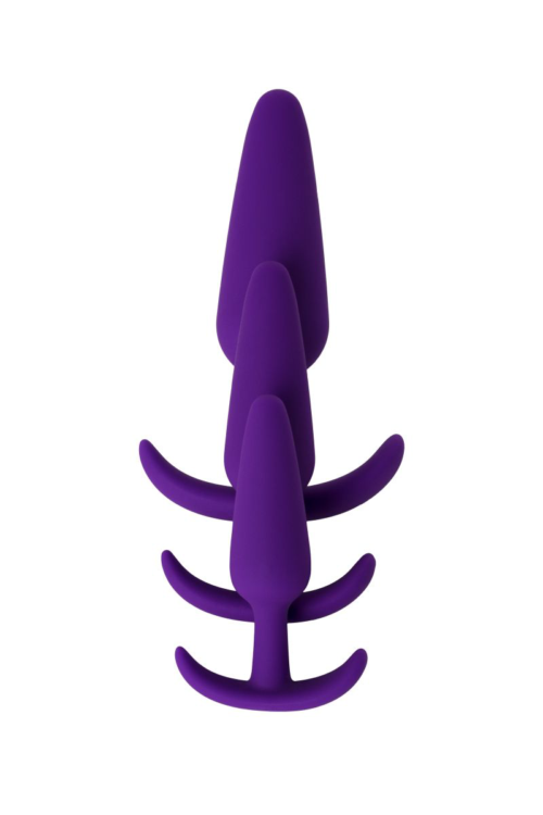 Набор из 3 фиолетовых анальных втулок A-toys - 3