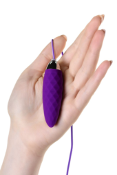 Фиолетовое узенькое виброяйцо с пультом управления A-Toys Cony, работающее от USB - 2