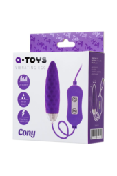 Фиолетовое узенькое виброяйцо с пультом управления A-Toys Cony, работающее от USB - 3