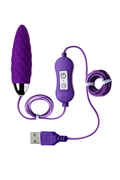 Фиолетовое узенькое виброяйцо с пультом управления A-Toys Cony, работающее от USB - 1