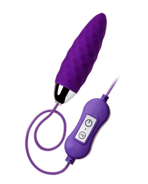 Фиолетовое узенькое виброяйцо с пультом управления A-Toys Cony, работающее от USB - 0