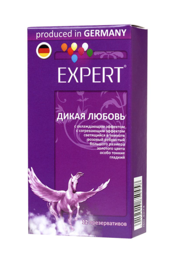 Презервативы с точками и ребрами Expert Дикая любовь - 12 шт.