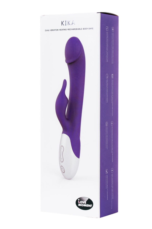 Фиолетовый вибратор LOVEMOMENT с подогревом - 21,5 см. - 5