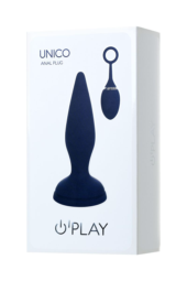 Синяя анальная вибровтулка OPlay Unico с пультом ДУ - 13,5 см. - 10