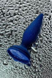 Синяя анальная вибровтулка OPlay Unico с пультом ДУ - 13,5 см. - 20