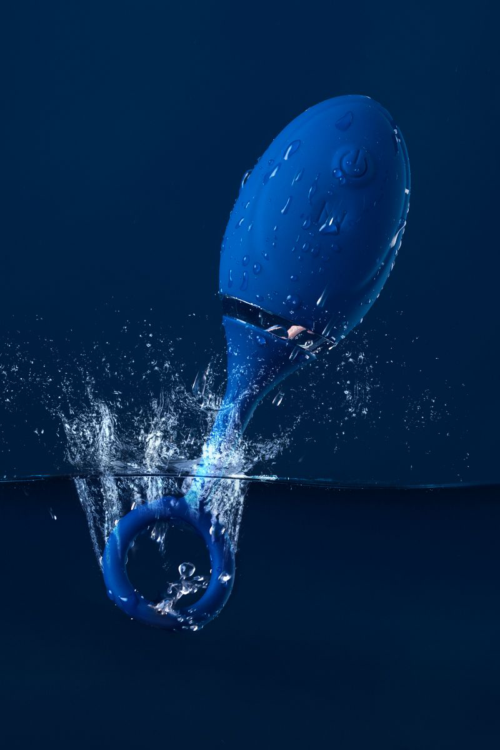 Синяя анальная вибровтулка OPlay Unico с пультом ДУ - 13,5 см. - 17