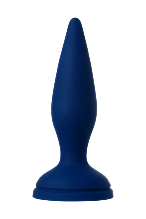 Синяя анальная вибровтулка OPlay Unico с пультом ДУ - 13,5 см. - 2