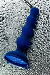 Синяя анальная вибровтулка OPlay Wave с пультом ДУ - 15,5 см. - 20