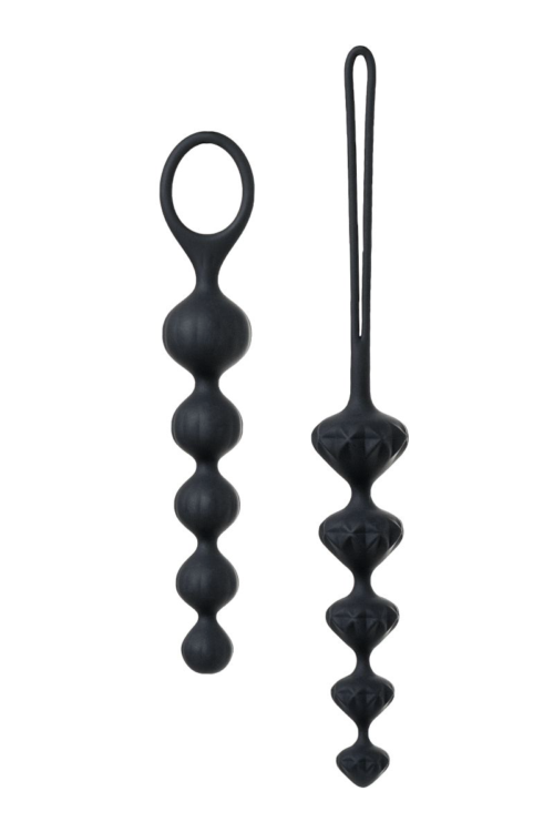 Набор из 2 чёрных анальных цепочек Satisfyer Beads - 2