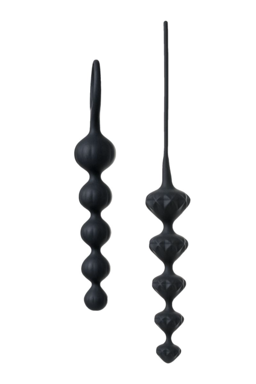Набор из 2 чёрных анальных цепочек Satisfyer Beads - 1
