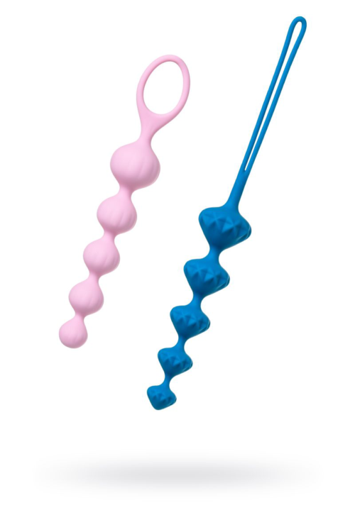 Набор из 2 цветных анальных цепочек Satisfyer Beads - 0
