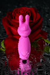 Розовый мини-вибратор Eromantica PUSS с ушками - 8,5 см. - 9