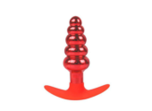 Красная анальная втулка в виде ёлочки - 10,9 см. - 0