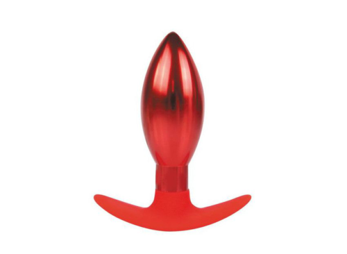 Каплевидная анальная втулка красного цвета - 10,6 см. - 0