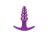 Фиолетовая анальная втулка из металла и силикона - 9,6 см. - 0