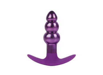 Анальная металлическая втулка фиолетового цвета - 9,6 см.