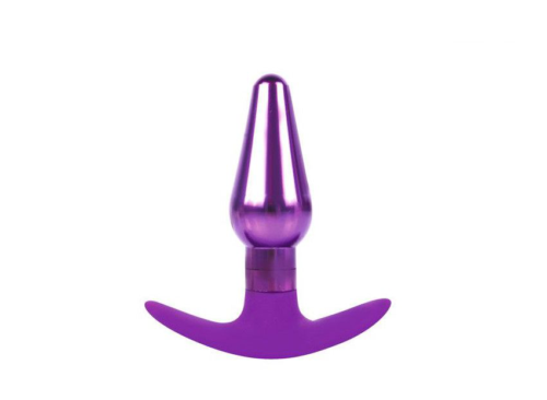Анальная пробка-конус фиолетового цвета - 9,6 см. - 0