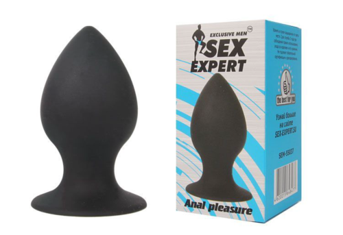 Чёрная анальная пробка Sex Expert - 7 см. - 1