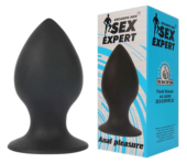Чёрная анальная втулка Sex Expert - 8 см. - 1