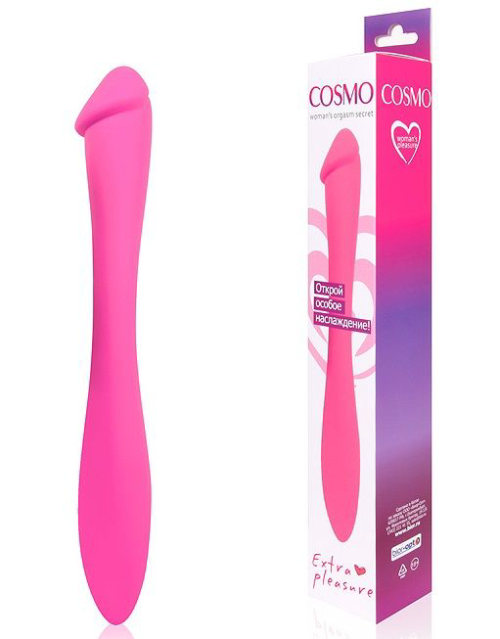 Розовый двусторонний стимулятор Cosmo - 22,5 см. - 1